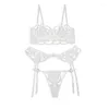 Bh's Sets Zachte Kanten Bh Set Franse Borduren Ondergoed Sexy Lingerie Vrouw Dunne Diepe 1/2 Cup Bralette Push Up Gewatteerde Hoge Kwaliteit