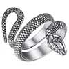 ChainsPro Homens Mulheres Aço Inoxidável / 18K Banhado A Ouro / Preto Anel de Cobra Retro Punk Gótico Jóias Serpente Réptil Anéis CP917 240220