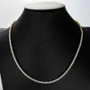 Qianjian High-grade Iced Out Mossinate Diamond Chain S925 Sterling Silver Moissanite Tennis Necklace
