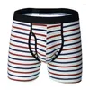 Mutande Boxer lunghi Pantaloncini da uomo Intimo in cotone Boxer da uomo Boxer a righe traspiranti Uomo Homme Cueca Homewear sexy