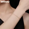 WOSTU Bracciale tennis regolabile da donna in argento sterling 925 con oro 18 carati 3 mm trasparente AAA CZ maglie a catena classiche regalo di gioielli da sposa 240220