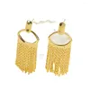 Brincos de parafuso prisioneiro moda europeia e americana luxo brilho dinâmico corrente borla latão banhado a ouro temperamento exagerado 18k