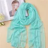 Women Lightweight Breathable Solid Color Soft Chiffon Long Fashion Scarves Sun-proof Shawls Wrap 22126