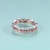 Cluster Rings Gem's Beauty Creative Zircon Wedding Band Handmade Prong Set Rose Gold Filled 925 Sterling Silver Anniversary Ring For Women