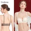 Sutiãs UBAU Push-Up Sexy Strapless Underwear Sem Anel de Aço Linda Voltar Seios Fechados Confortável Respirável Sling Sutiã Feminino