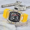 Relógio de diamante estilo fundo transparente relógio de luxo superior feminino relógio automático de quartzo dz relógio masculino kis