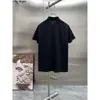 Prado Polos Mens Tees Designer 23ss Luxury t Shirt Triangolo Lettera Splicing Pocket Stampa T-shirt Casual Manica in cotone Stampata Risvolto Magliette Bianco