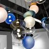 Chandeliers Nordic Colored Glass Bubble Chandelier Creative Personality Flying Saucer Type Bedside Restaurant Bar Small