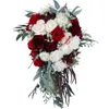 Fleurs De Mariage Bourgogne Cascade Artificielle Rose Fleurs Bouquets Busque De Flores Casamento