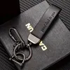 2024 pu Creative Simple Keychain Pendant Cool Key Chain Ring Hand Rope Bag Ornament High-end Fashion Retro Crazy Horse Leather Keychain Hanging