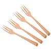 Tenedores 4 PCS Ensalada de madera Tenedor Utensilios para servir Mango largo Servidores de cocina Espagueti Comer