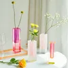 Pilar acrílico bud vaso mesa vasos de vidro luxo decorativo cristal nordic decoração do quarto casa vaso 240223