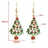 Brincos de bronzeamento Dangle Drop de Natal para mulheres Papai Noel