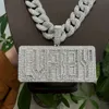 Fabrikspris Moissanite Pendant Sier Iced Out Baguette 3.6in Moissanite Diamond Letter Pendant Halsband för män