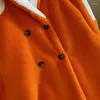 Femmes fourrure hiver femmes coréen décontracté Orange longue femme Faux manteau Patchwork contraste couleur revers manches Imitation pardessus