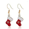 Brincos de bronzeamento Dangle Drop de Natal para mulheres Papai Noel