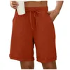 Kvinnors shorts för kvinnor Slim Fit Beach Clubs Solid Drawstring Croped Vacation Outfit Woman Party Pants 2024 Pantalones Cortos