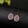 Stud Earrings Beautiful Opal Gemstone Earring Silver Hook Women 925 Sterling Natural Real Gem Girl Birthday Gift