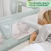 3 In 1 Babybed Vangrail Wieg Voor Baby's Barrière Veiligheidsrail Hek Kinderbed Wiegjes Aanpasbaar Aan 240223