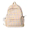 Skolväskor Middle och High Girls 'School Bag Plaid Computer Ryggsäck Kvinnlig college Student Waterproof Travel Ruckssack