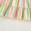 Girl Dresses 2024 Summer Outfits Kids Clothes Toddler Korean Cute Stripe Sleeveless Beach Baby Princess Dress Clothings BC1216