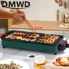 DMWD Household Electric Grill Indoor Smokeless Food Barbecue Baking Flat Pan NonStick BBQ Roasting Omelette 240223