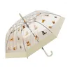 Parapluies Compact Transparent Coupe-vent Parapluie Modèle Clair Pliant Pluie Femmes Filles Femme Pliable Paraso