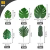 Decorative Flowers Palm Leaves Artificial Tropical Monstera Green Fake Leaf Decorations For Decoration Wedding Birthday Theme Party
