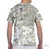 Sparkly prata lantejoulas homens camiseta mulheres por toda parte impressão moda menina t camisa menino tops camisetas de manga curta 240223
