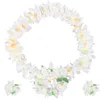 Flores decorativas 4 PCs Garland branca havaiana flor artificial engrosse acessórios de viagem grinaldas florais