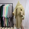 Ethnische Kleidung Eid Djellaba Frauen Muslimisches Gebetskleid mit Hijab Volle Abdeckung Burka Kaftan Dubai Türkei Abaya Islamische Ramadan Robe