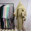 Vêtements ethniques Deux pièces Musulman Abaya Femmes Islamique avec Hijab Eid Ramadan Dubaï Robe Saoudienne Turc Modestie Robe de Prière Lâche Kaftan