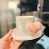 Kupalar Tatil Hediye Kalp Bardağı Kahve Soser ve Kaşık Seramik Yemekleri ile Kawaii Cups Kahvaltı Su Kızlar için