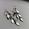 Brincos pendurados tribal prata cor metal árvore folhas brinco para mulheres vintage planta ramos de salgueiro videiras gota oorbellen