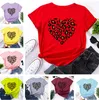 Simple Broken Leopard Heart Femmes Tshirt T-shirts Mode décontractés