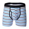 Mutande Boxer lunghi Pantaloncini da uomo Intimo in cotone Boxer da uomo Boxer a righe traspiranti Uomo Homme Cueca Homewear sexy