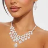 Ensemble collier et boucles d'oreilles Stonefans, gouttelettes d'eau et boucles d'oreilles en strass, bijoux de mariée de Gala, accessoires de mariage de haute qualité