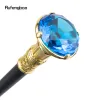 Bastone da passeggio decorativo di moda tipo diamante blu bastone da passeggio dorato gentiluomo elegante pomello per bastone cosplay pastorale 93 cm