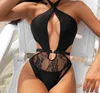 femme 2024 Bikinis ensemble une pièce de luxe designer bikini maillots de bain creux imprimé léopard triangle conservateur plage taille haute femme
