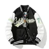 Haftowa kurtka uniwerek mężczyźni Kobiet Letter Vintage Jacket Fashion Baseball Płaszcz Mężczyzna Spring Autumn Windbreaker Korean Blue Green 240223