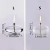 Candle Holders Glass Transparent Smokeless Oil Lamp Candlestick Simple Ornaments Table