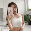 Camisoles & Tanks Fashion Women Sexy Camis Crop Top Y2k Seamless Lingerie Thin Straps Camisole Built-in Bra Tight Stretch Tank