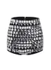 Short féminin Sexy Luxury Crystal Patchwork Bandage Femmes Black Diamonds High Waist Bodycon Streetwear Evening Club Party