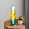 Luci da pavimento in vetro colorato nordico Soggiorno Comodino Negozio Hotel Novità Lampada da terra Nuovo stile 4000K Blu Giallo Marrone