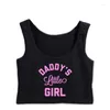 Kvinnors tankar Ddy's Little Girl Print Design Sexig Slim Fit Crop Top Sugar Baby Humor Fun Flirty Style Tank Topps Högkvalitativ bomullskamisol