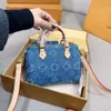 Sac en denim de luxe pour femmes mini sac jacquard brodé sac à main de vitesse sac à main femmes sacs à bandoulière avec boîte