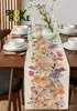 Chemin de Table en forme de lapin de pâques, fleurs sauvages, décor de mariage, couverture de Table, décoration de Table à manger, vacances, pâques, 240220