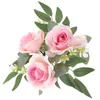 Bougeoirs Bougeoir Guirlande Anneau Décoratif Rose Artificielle Couronne De Mariage Anneaux De Bureau Couronnes Pièce Maîtresse De Table Rose