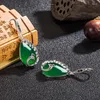 Baumelnde Ohrringe, natürlicher grüner Chalcedon, handgeschnitzter Pfau, Mode-Boutique-Schmuck, Männer und Frauen, Achat, Geschenk