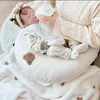 Moon Shape Baby Pillow Cotton Soft Multifunciton Nursing Maternity Breastfeeding Pillow Kids Comfort Bumper Washable Cover 240220